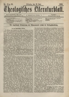 Theologisches Literaturblatt, 30. Juni 1886, Nr 25/26.