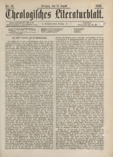 Theologisches Literaturblatt, 13. August 1886, Nr 32.