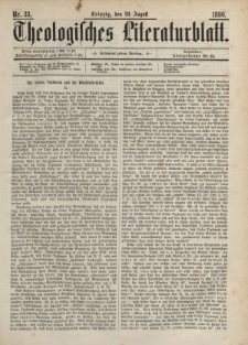 Theologisches Literaturblatt, 20. August 1886, Nr 33.