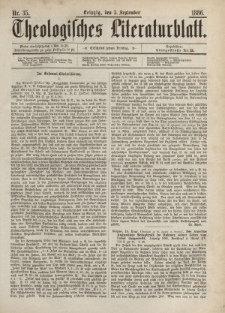 Theologisches Literaturblatt, 3. September 1886, Nr 35.