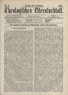 Theologisches Literaturblatt, 24. September 1886, Nr 38.