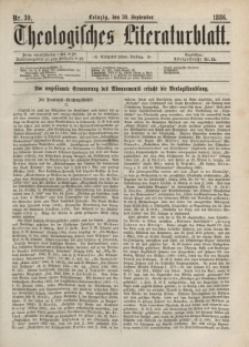 Theologisches Literaturblatt, 30. September 1886, Nr 39.