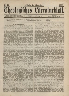 Theologisches Literaturblatt, 5. November 1886, Nr 44.