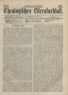 Theologisches Literaturblatt, 10. Dezember 1886, Nr 49.