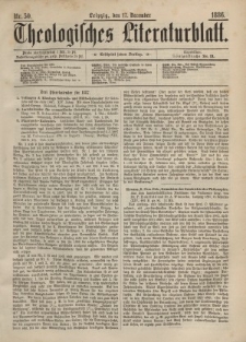 Theologisches Literaturblatt, 17. Dezember 1886, Nr 50.