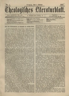 Theologisches Literaturblatt, 4. Februar 1887, Nr 5.