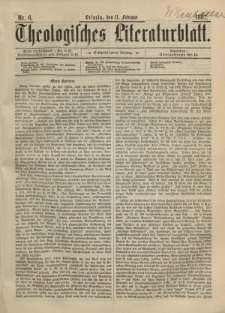Theologisches Literaturblatt, 11. Februar 1887, Nr 6.