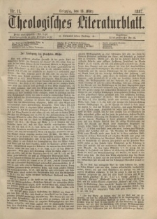 Theologisches Literaturblatt, 18. März 1887, Nr 11.