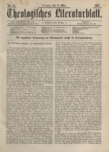 Theologisches Literaturblatt, 31. März 1887, Nr 13.