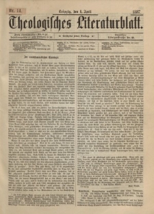 Theologisches Literaturblatt, 8. April 1887, Nr 14.