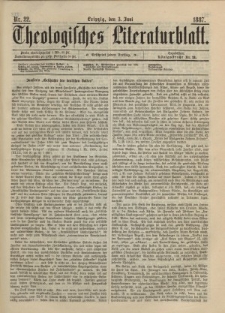 Theologisches Literaturblatt, 3. Juni 1887, Nr 22.