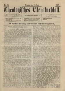 Theologisches Literaturblatt, 24. Juni 1887, Nr 25.