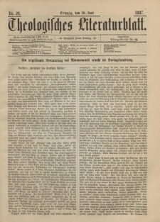 Theologisches Literaturblatt, 30. Juni 1887, Nr 26.