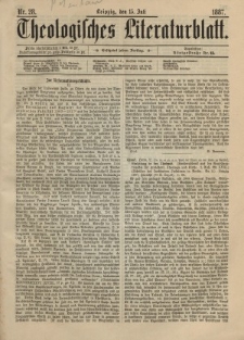 Theologisches Literaturblatt, 15. Juli 1887, Nr 28.