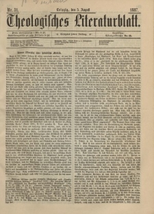 Theologisches Literaturblatt, 5. August 1887, Nr 31.
