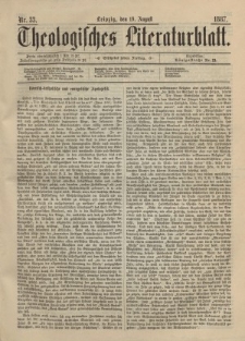 Theologisches Literaturblatt, 19. August 1887, Nr 33.
