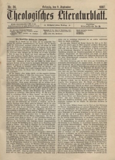Theologisches Literaturblatt, 9. September 1887, Nr 36.