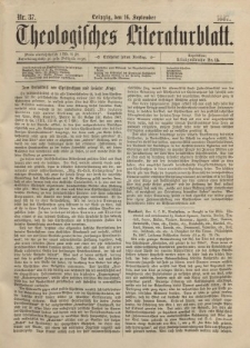 Theologisches Literaturblatt, 16. September 1887, Nr 37.