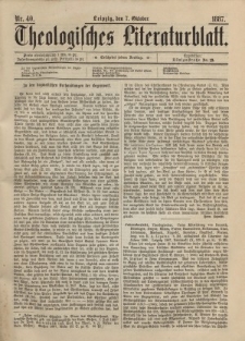 Theologisches Literaturblatt, 7. Oktober 1887, Nr 40.