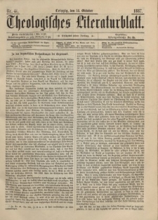 Theologisches Literaturblatt, 14. Oktober 1887, Nr 41.