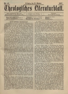 Theologisches Literaturblatt, 21. Oktober 1887, Nr 42.