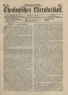 Theologisches Literaturblatt, 28. Oktober 1887, Nr 43.