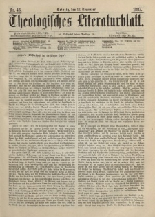 Theologisches Literaturblatt, 18. November 1887, Nr 46.