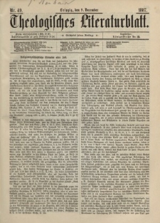Theologisches Literaturblatt, 9. Dezember 1887, Nr 49.