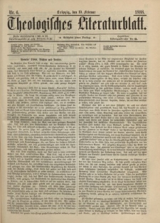 Theologisches Literaturblatt, 10. Februar 1888, Nr 6.