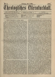 Theologisches Literaturblatt, 2. März 1888, Nr 9.