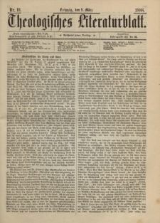 Theologisches Literaturblatt, 9. März 1888, Nr 10.