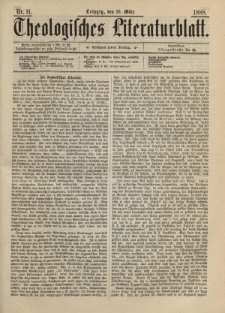 Theologisches Literaturblatt, 16. März 1888, Nr 11.