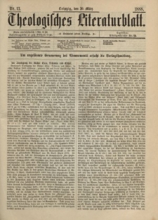 Theologisches Literaturblatt, 30. März 1888, Nr 13.