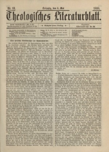 Theologisches Literaturblatt, 4. Mai 1888, Nr 18.