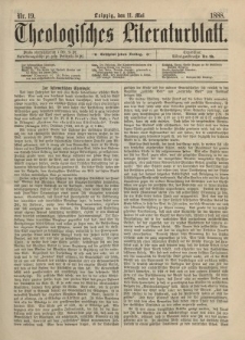 Theologisches Literaturblatt, 11. Mai 1888, Nr 19.