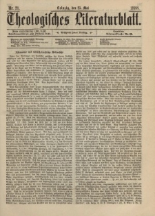 Theologisches Literaturblatt, 25. Mai 1888, Nr 21.
