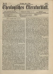Theologisches Literaturblatt, 1. Juni 1888, Nr 22.