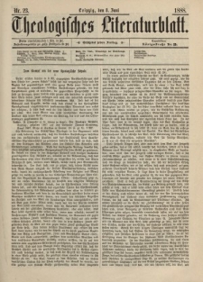 Theologisches Literaturblatt, 8. Juni 1888, Nr 23.