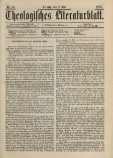 Theologisches Literaturblatt, 15. Juni 1888, Nr 24.