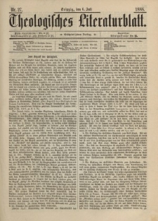 Theologisches Literaturblatt, 6. Juli 1888, Nr 27.