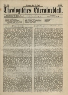 Theologisches Literaturblatt, 27. Juli 1888, Nr 30.