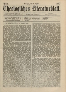 Theologisches Literaturblatt, 3. August 1888, Nr 31.