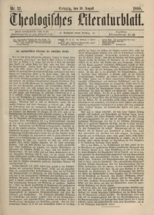 Theologisches Literaturblatt, 10. August 1888, Nr 32.