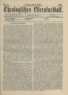Theologisches Literaturblatt, 24. August 1888, Nr 34.