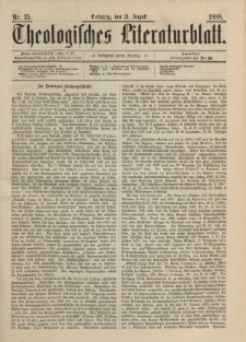 Theologisches Literaturblatt, 31. August 1888, Nr 35.