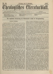 Theologisches Literaturblatt, 21. September 1888, Nr 38.