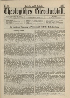 Theologisches Literaturblatt, 28. September 1888, Nr 39.