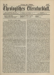 Theologisches Literaturblatt, 5. Oktober 1888, Nr 40.