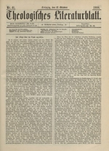 Theologisches Literaturblatt, 12. Oktober 1888, Nr 41.