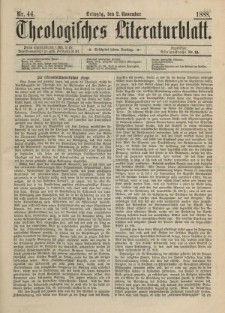 Theologisches Literaturblatt, 2. November 1888, Nr 44.